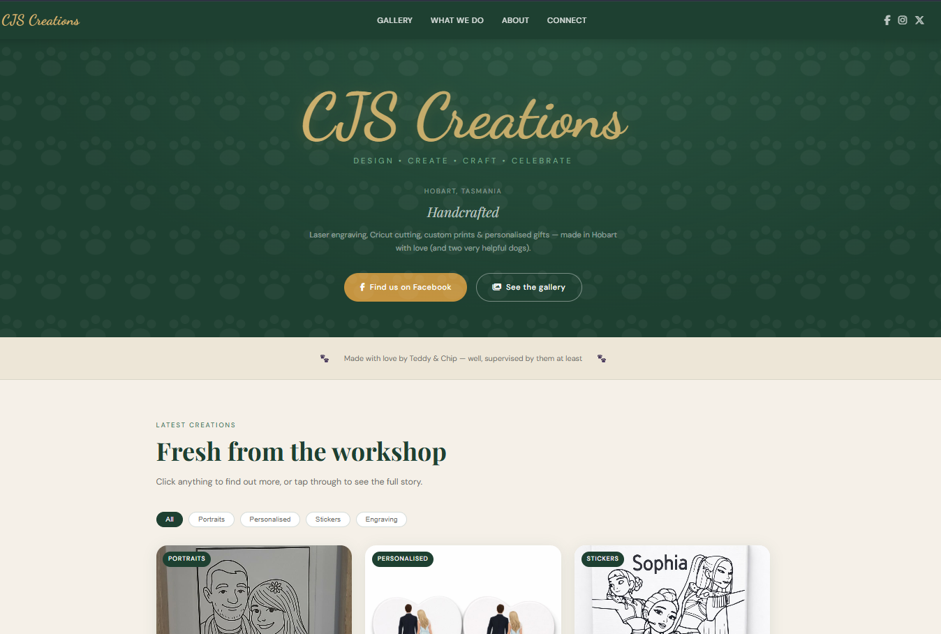 CJS Creations homepage