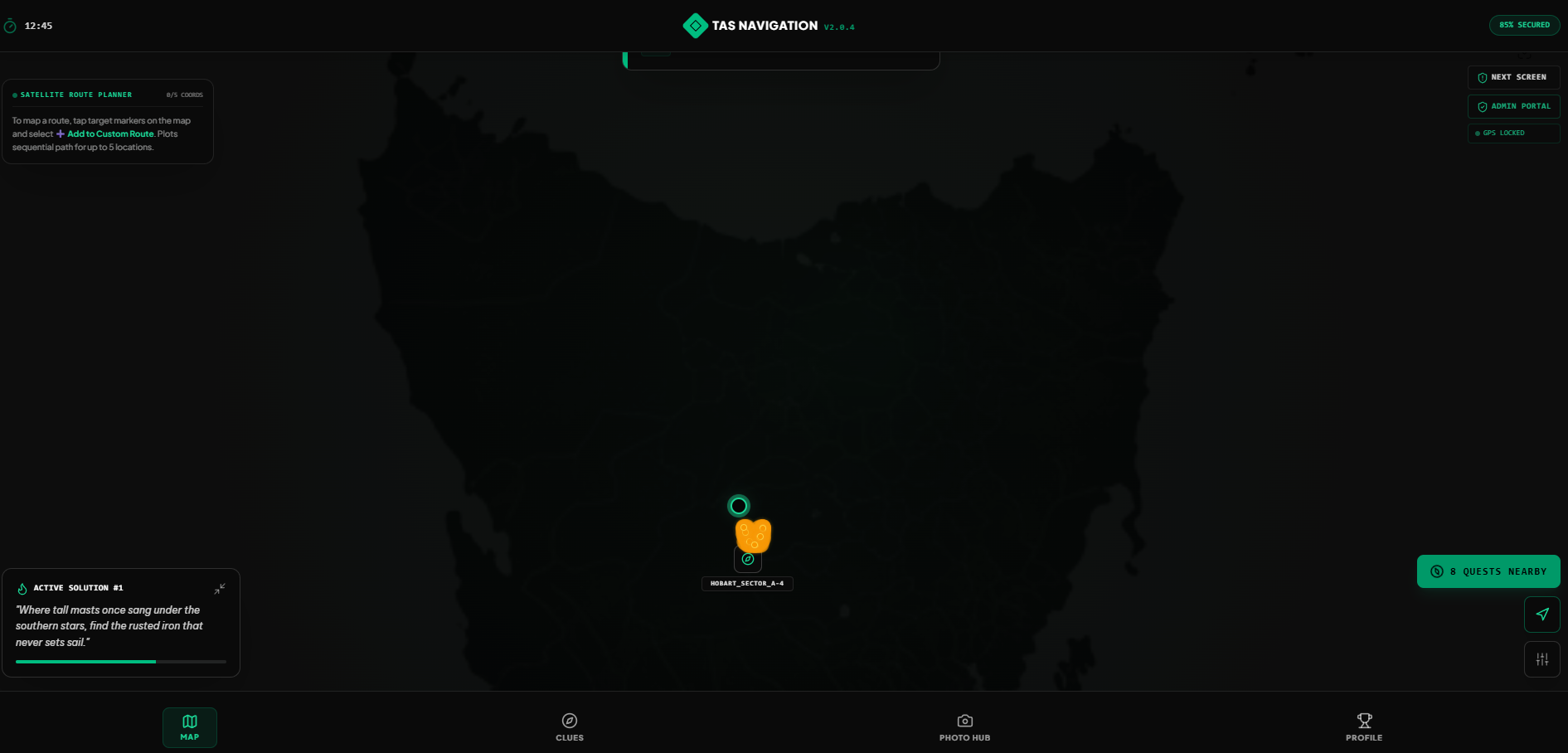 TAS Navigation map view