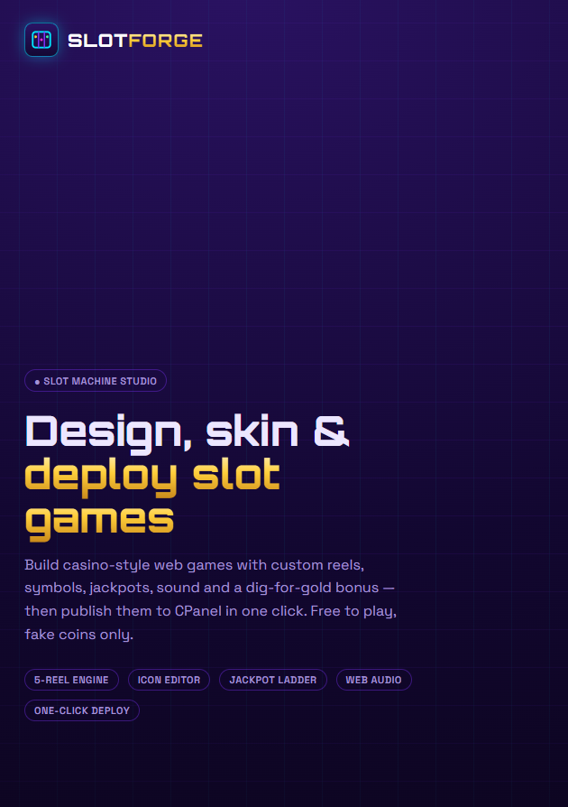 SlotForge slot machine studio